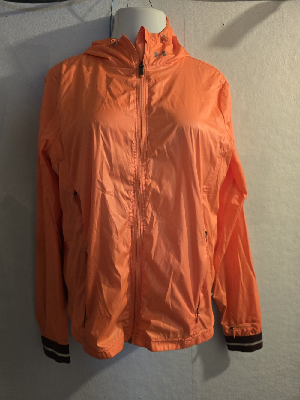 Under Armour Women's Bright Orange Hooded Windbreaker Jacket